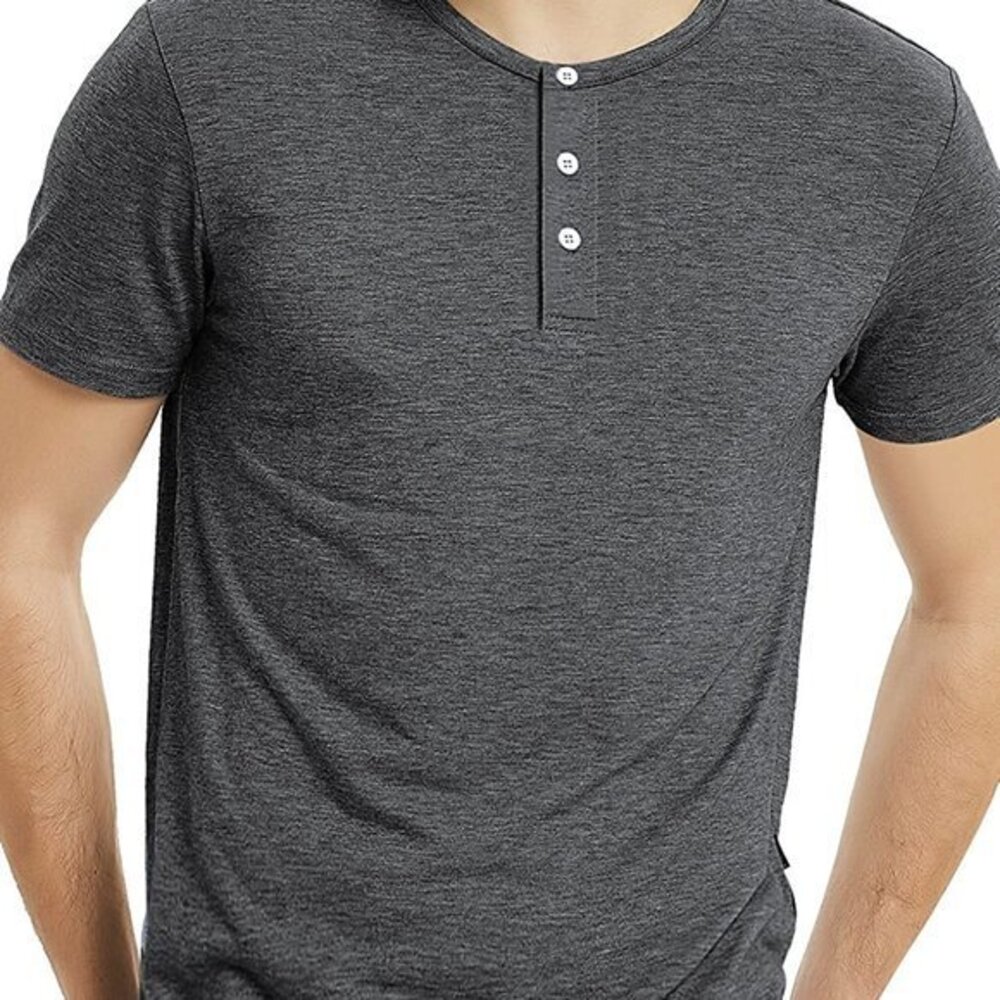 ‼️NWOT‼️ STANLEY Short Sleeve Henley Tee-Shirt - Navy - Picture 2 of 3